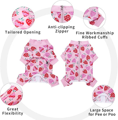 Dog Surgery Recovery Suit, Dog Onesie for Surgery Female Male Dogs, Dogs Pajamas Long Sleeve, Small Dogs Onesie, Abdominal Wound Bandages Surgical Suit, Cat Recovery Suit for Shedding Skin Disease