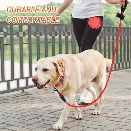 BARKBAY Dog Leashes for Large Dogs Heavy Duty Dog Leash 4/5/6 FT with Comfortable Padded Handle and Highly Reflective Threads for Medium Large Dogs Walking Training Running (5FT-1/2'',Red