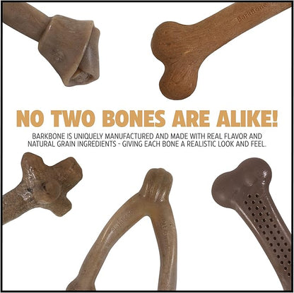 Pet Qwerks Original BarkBone - Nylon Dog Bone for Aggressive Chewers - Bacon Flavor - 7.75" (Pack of 3)