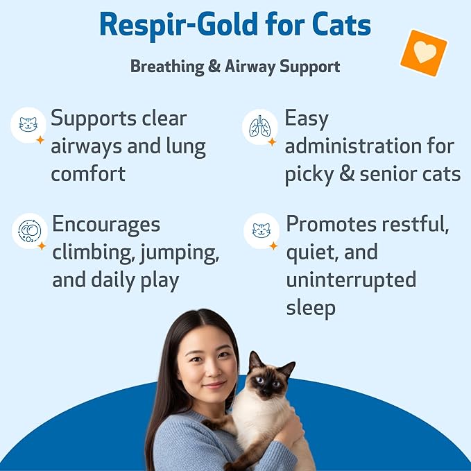 Pet Wellbeing Respir-Gold for Cats - Supports Healthy Breathing, Open Airways, Respiratory Support, Black Cumin, Horehound, Grindelia - Veterinarian-Formulated 4 fl oz (118 ml)