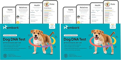 Embark Breed & Health Kit - Dog DNA Testing Kit - Discover Breed, Ancestry, Relative Finder, Genetic Health, Traits, Allergy Risk Scores (Pack of 2)