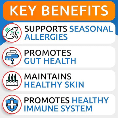 BARK&SPARK Dog Allergy Relief Soft Chews for Skin Health & Seasonal Allergies - Anti-Itch Supplement w/Omega-3, Quercetin & Bromelain Immune Treats for Dry Skin & Hot Spots - Chicken Liver - 180ct