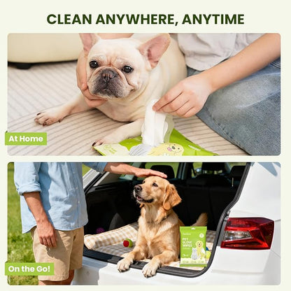 36PCS Hypoallergenic Pet Glove Wipes for Dogs & Cats - Quick Clean & Deodorizing Between Baths & Travel | Dog Washing Wipes for Fur, Butt, Paws, Eyes & Ears| Cat Cleaning Gloves for Grooming & Bathing