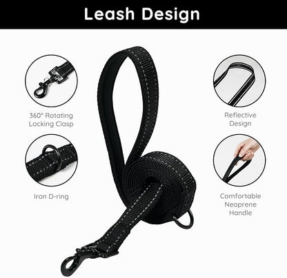 BELLA & PAL Step in Vest Harness for Small and Medium Dogs, No Pull Small Dog Harness with Leash Set, Comfortable Air Mesh Dog Vest Harness with Reflective Strip (Deep Black, M)