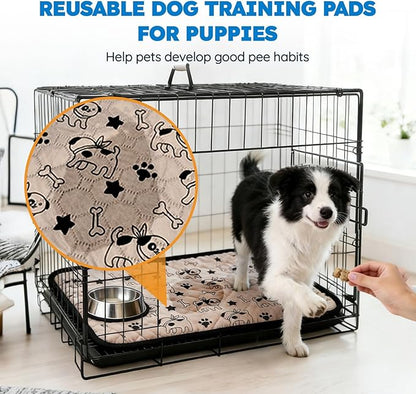 2 Pack Washable Pee Pads for Dogs, Absorbent Reusable Puppy Training Pads, Leakproof, Non-Slip, Waterproof Cat Doggie Pad Pet Potty Mat for Indoor&Outdoor, Whelping, Crate, Coffee 20"x28"