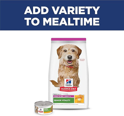 Hill's Science Diet Adult 7+ Senior Vitality Small & Mini Dry Dog Food, Chicken & Rice, 12.5 lb. Bag