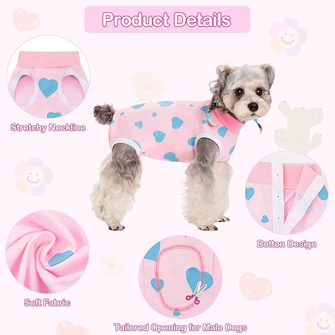 Coppthinktu Recovery Suit for Dogs After Surgery, Dog Onesie Surgery Recovery Suit for Female Spay, Soft Surgical Pajamas Bodysuits for Puppy to Prevent Licking Dog Cone Alternative