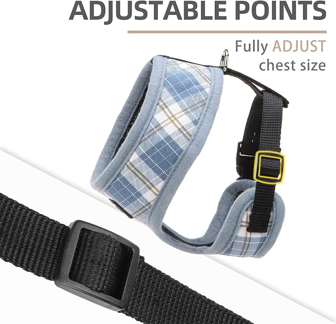 PUPTECK Soft Mesh Dog Harness and Leash Set Pet Puppy Cat Comfort Padded Vest No Pull Harnesses, Sky Blue, M