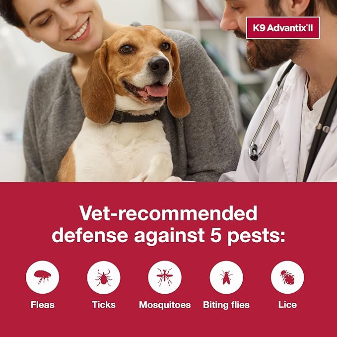 K9 Advantix II Small Dog Vet-Recommended Flea, Tick & Mosquito Treatment & Prevention | Dogs 4-10 lbs. | 1-Mo Supply (Pack of 3)