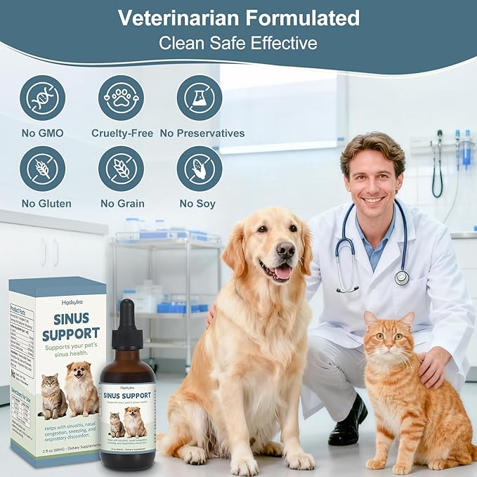 Nasal Health Support Drops for Cats & Dogs, Pet Sinus & Respiratory Comfort Supplement, Helps Maintain Clear Breathing, Supports Seasonal Wellness & Immune Function