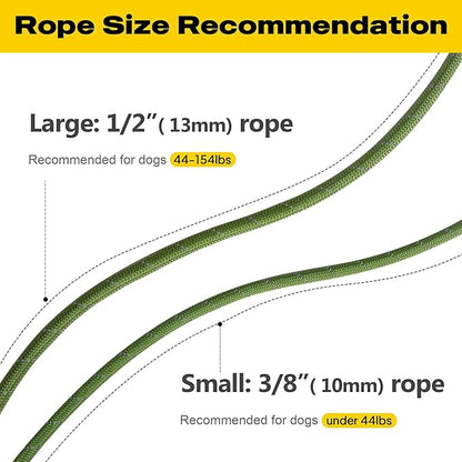 Fida Durable Slip Lead Dog Leash, 6 FT x 3/8" Heavy Duty Dog Loop Leash, Comfortable Strong Rope Slip Leash for Small Dogs and Puppies, No Pull Pet Training Leash with Highly Reflective(3/8", Green)