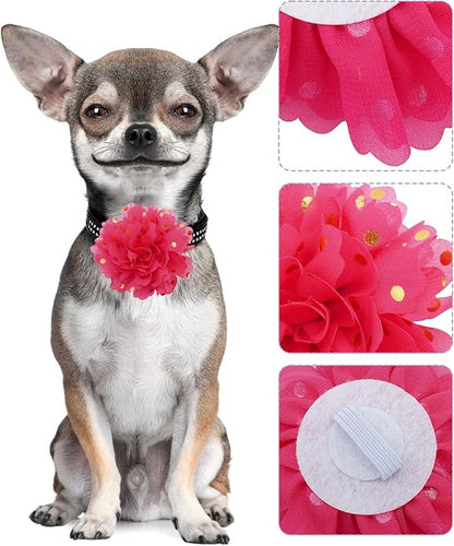 PET SHOW Small Dog Collar Charms Bowties for Cats Rabbits Slide on Puppies Medium Dog Collars Attachment Flower Bows Pet Bowknot Valentines Grooming Costumes Accessories
