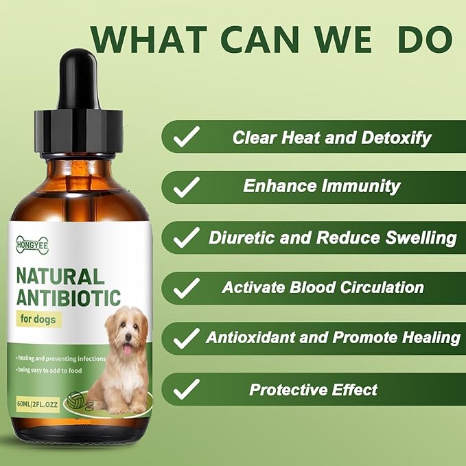 Natural Antibiotic for Dogs – Chicken Flavor 2oz | Supports Relieve Skin Allergy itching and Yeast infections, Urinary Tract Health, Wound Healing & Dental Care |Dog Supplements, Safe for All Ages