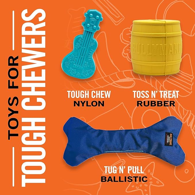 BULLYMAKE Brown Tough Chew Pretzel Toy for Dogs, Durable Nylon Dog Toys for Aggressive Chewers, Dental Stimulating, Tough Chew, Boredom Busting, Pet Supplies, Made in USA