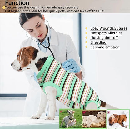 Recovery Suit for Dogs,Dog Cone Alternative Zipper Surgery Suit Female Spay,Soft Dog Surgery Suit for Anti Licking,Breathable Surgical Suit for Dogs Female Spay