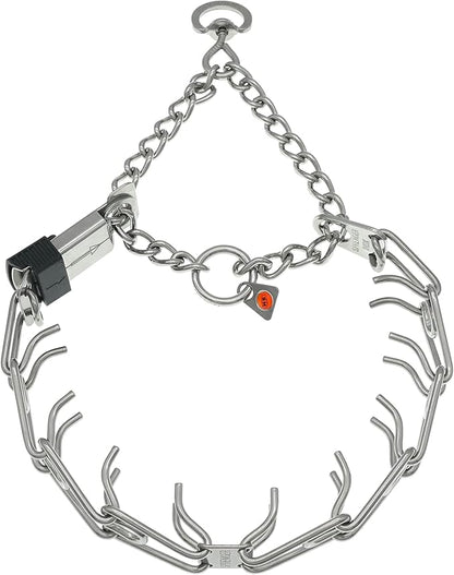 Herm Sprenger Prong Dog Collar with Quick Release ClicLock Buckle for Small Medium Large Dogs Stainless Steel Training No-Pull Collar for Dogs Made in Germany (23in x 3.2mm)