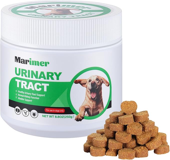 MARIMER Urinary Tract Support for Dogs – Cranberry, D-Mannose, Marshmallow Root & Vitamin C – Soft Chews for Bladder & Kidney Health – Chicken Flavor – 100 Count – for Dogs