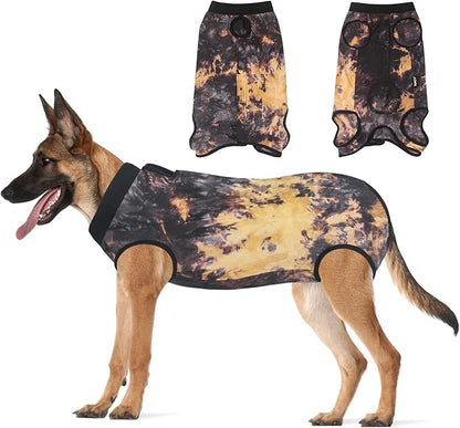 Jiupety Dog Surgical Recovery Suit Adjustable, Not Fit Slim and Long Body, Dogs Suit for Surgery Recovery, 2XL Size, Anti-Licking Surgical Dog Onesies, Tie-dye