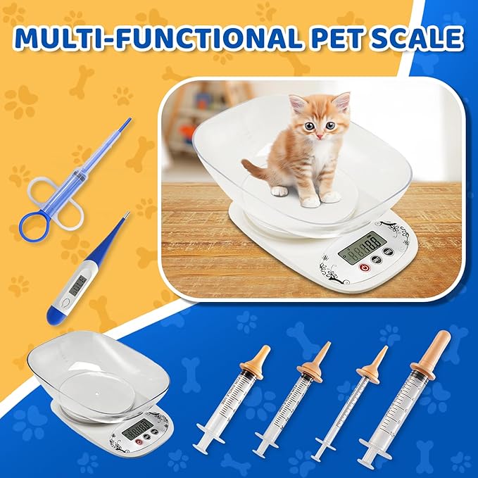 52pcs Puppy Whelping Supplies,Whelping kit,Puppies Birth,Kitten Dog Supplies,Puppy kit,Bottle Feeding kit for Newborn Puppy, Puppy Whelping Collars,Tube,Cord Clamps,Gloves,Digital Thermometer Scale