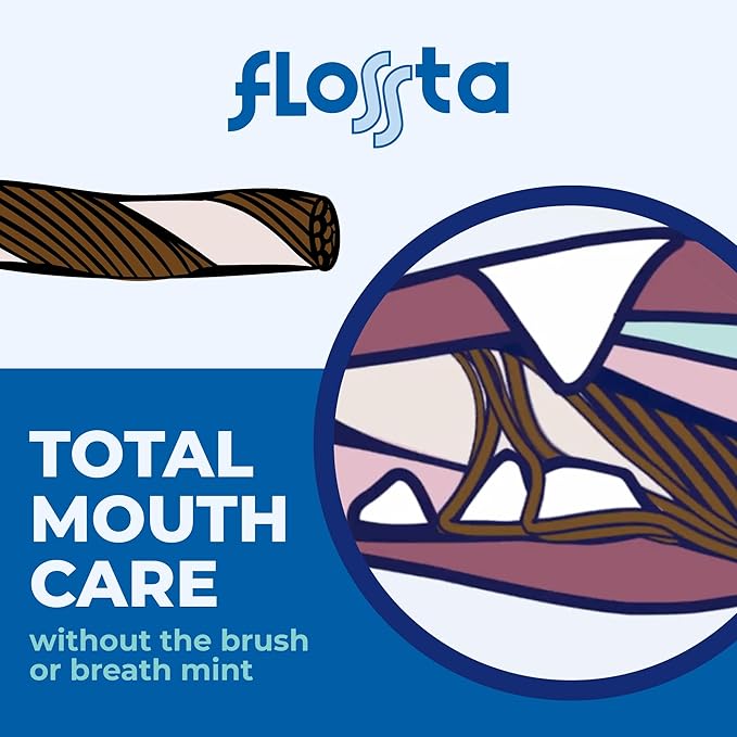 N-Bone Flossta Dual Action Dental Chews for Dogs, Unique Twist Shape for Deep Teeth Cleaning and Proactive Dental Care, Pumpkin Flavor, 8 Count 6.4-oz Bag