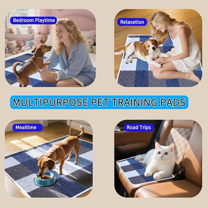 Washable Pee Pads for Dogs with 4-Layer Integrated Waterproof Design, Reusable Super Absorbent Non-Slip Puppy Pads for Crate Training, Home Floor Protection , 40''×60''