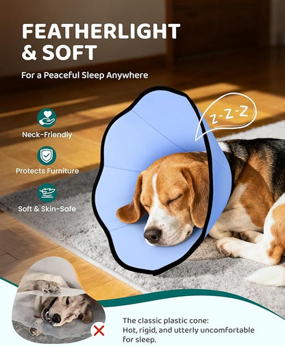 MIDOG Dog Cone Collar After Surgery, Soft Dog Cone Alternative to Stop Licking,Adjustable Elizabethan Recovery Cones for Small to Large Sized Dogs