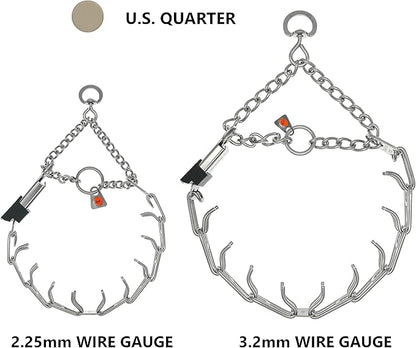Herm Sprenger Prong Collar with Quick Release ClicLock Buckle for Small Medium Dogs Stainless Steel No Pull Collar | Pinch Collar for Dog Training Made in Germany (16in x 2.25mm)