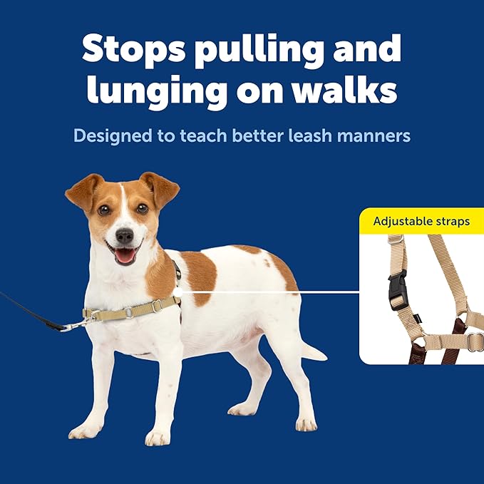 PetSafe Easy Walk Harness for Dogs - Pull-Free Walks - Patented Martingale Loop Design - Front Chest Leash Attachment - Comfort Straps - Breathable Harness Design - Small, Fawn/Brown