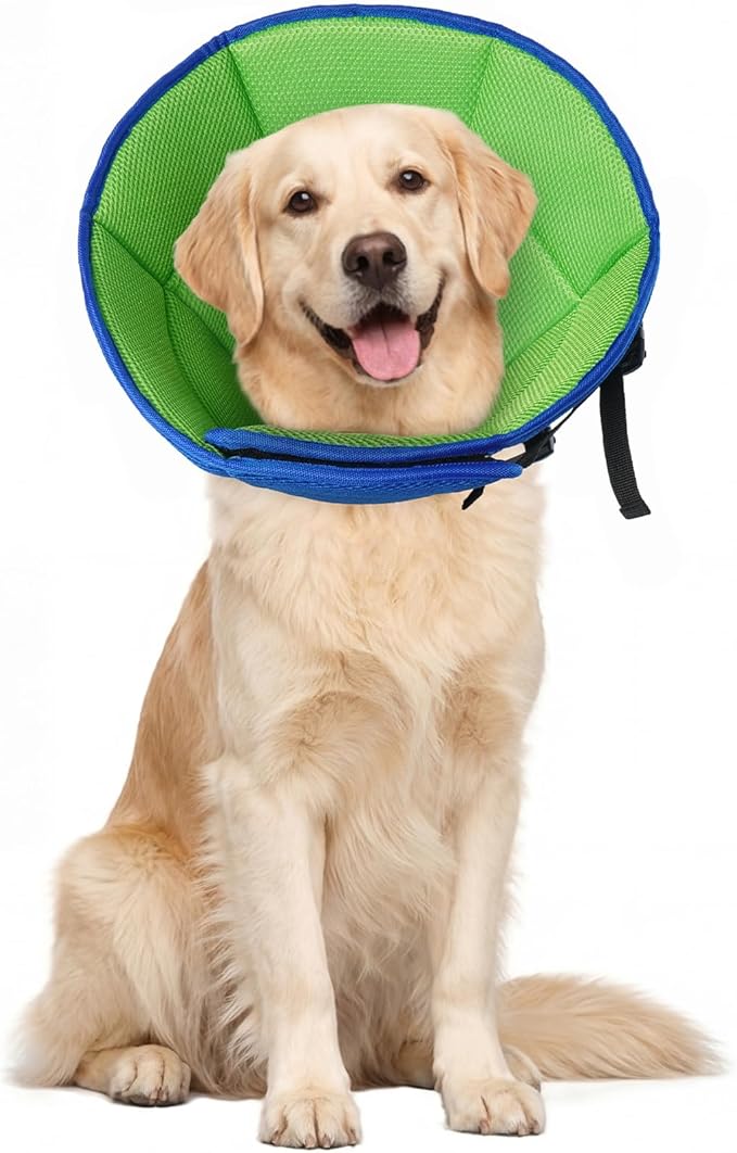 Dog Cone for Large Dogs After Surgery, Soft Dog Cone Collar for Dogs to Stop Licking, Adjustable Comfy E-Collar Alternative Lightweight Post-Surgery Recovery Elizabethan Collar for Pet