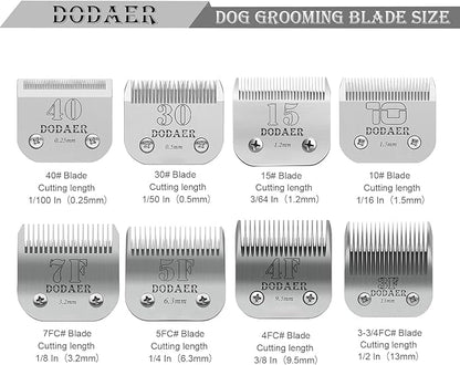 Detachable Pet Dog Grooming Blades of Stainless Steel,Compatible with Andis,Oster A5,Wahl KM10 Series,Size 40/7F/4F,3 Count