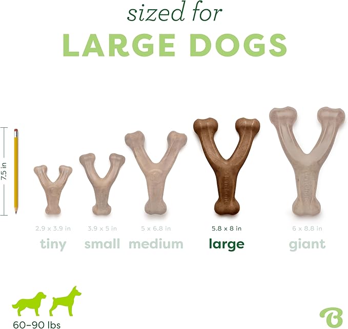 Benebone Wishbone Durable Dog Chew Toy for Aggressive Chewers, Made in USA, Large, Real Bacon Flavor