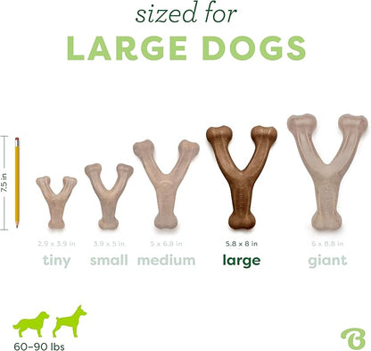 Benebone Wishbone Durable Dog Chew Toy for Aggressive Chewers, Made in USA, Large, Real Bacon Flavor