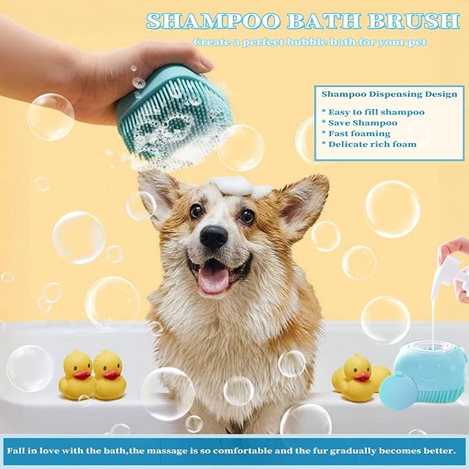 9-in-1 Pet Grooming Kit:Deshedding Brushs,Massage Gloves Brush,Silicone Finger Toothbrushes,Shampoo Bath Brushs,Slicker Brush – Complete Grooming Set for Dogs, Cats, and Small Animals