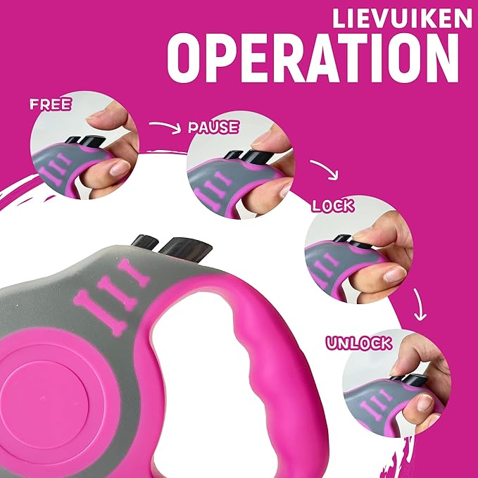 Retractable Dog Leash Automatic Telescopic Tractor Dog Tape, Pet Tape 10/16 FT Durable and Convenient, with Non-Slip Handle, Suitable for Small and Medium Dogs