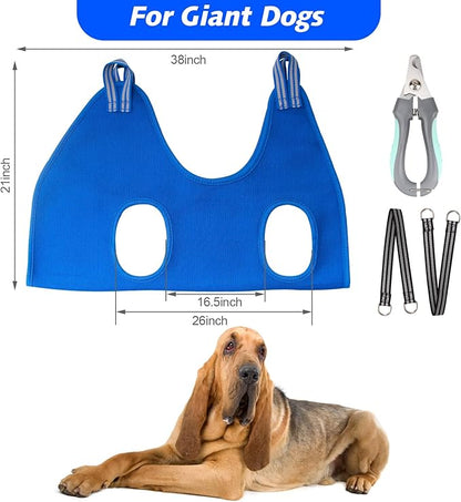 ATESON Pet Grooming Hammock for XXL Large Dogs with Nail Clippers/Nail Trimmers/Grooming Scissors, Dog Grooming Harness for Nail Trimming, Pet Grooming Sling Helper