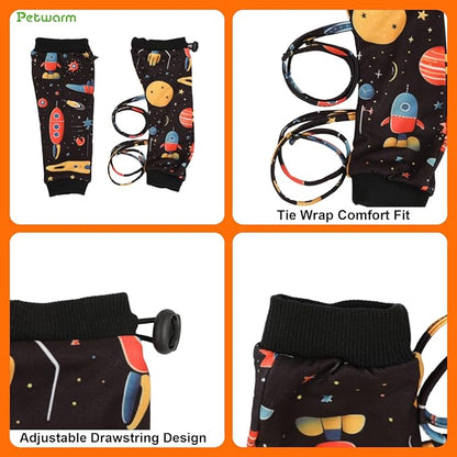 PetWarm Dog Recovery Sleeve 4pcs Set, Dog Leg Sleeve, Ideal for Comfort and Support During Pet Recovery, Suitable for Active or Support Recoverying Pet Use, Black Gold, S
