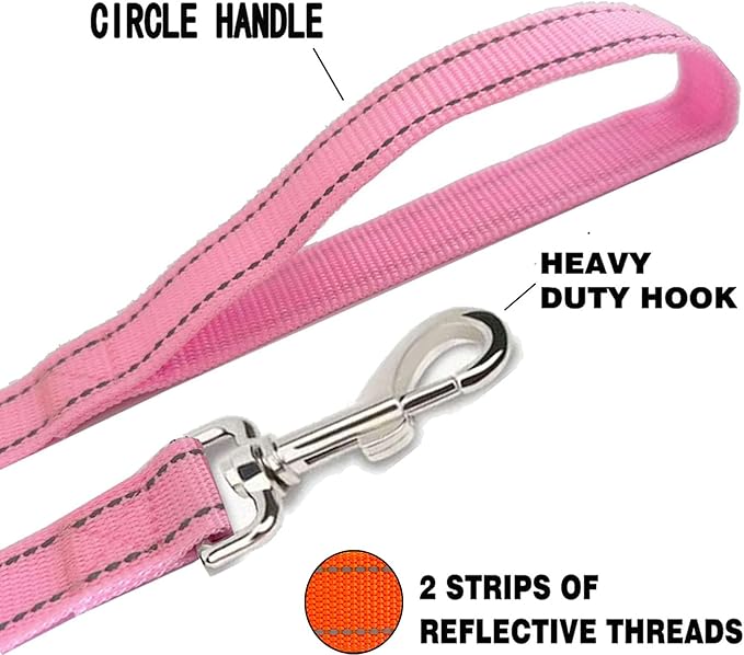 Reflective Dog Leash 4Ft /6 Feet Long, 3/4 Inch Wide, for Small and Medium Dogs
