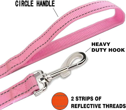 Reflective Dog Leash 4Ft /6 Feet Long, 3/4 Inch Wide, for Small and Medium Dogs