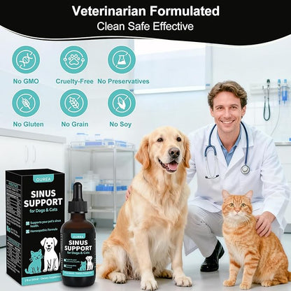Nasal Health Support Drops for Cats & Dogs, Pet Sinus & Respiratory Comfort Supplement, Helps Maintain Clear Breathing, Supports Seasonal Wellness & Immune Function