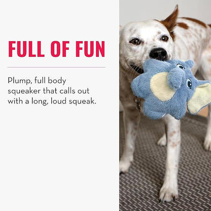 KONG Snuzzles Dog Toy, Plush Squeaker, Crinkle Sounds, Soft Durable Indoor Play (Elephant, Small)