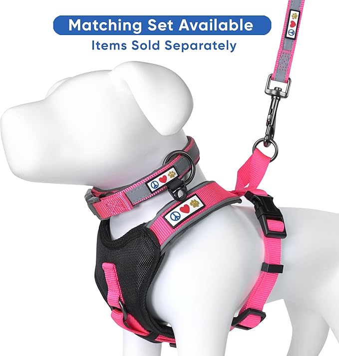 Pawtitas Lumberjack Padded Martingale Collar for Dogs | Soft Neoprene Dog Collar for Your pet's Comfort Made with Reflective Band for Maximum Visibility | Fits Small and Large Pets - XS Pink