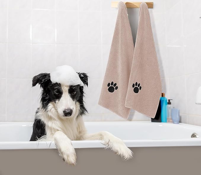 Puomue Microfiber Dog Towels for Drying Dogs, Super Absorbent and Soft Pet Grooming Towel, 40 Inch X 23.6 Inch, Perfect for Large, Medium or Small Dogs (Camel, 40"X23.6" - 1pack)