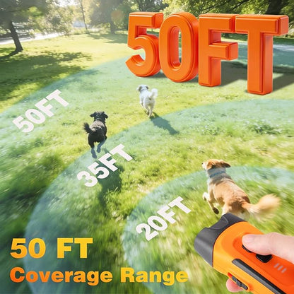 Dog Bark Deterrent Device 2X Anti Barking Device for Dogs, 4 Modes Stop Neighbors Dog Barks Control Indoor Outdoor Yard 50ft Range Compact Gentle Leader for Dogs Rechargeable Puppy Behavior Aids