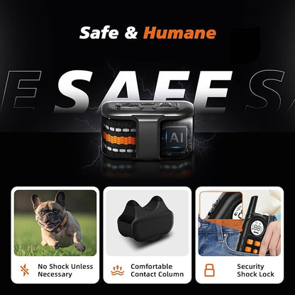 Tiniest Dog Shock Collar, Lightest Dog Training Collar with Remote for Small Dogs 5-30lbs & Medium Large Dogs/Puppies, Waterproof, Rechargeable, 1300ft Range (Orange&Ultra Tiny)