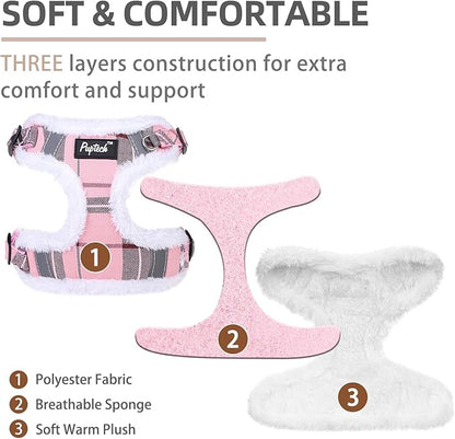PUPTECK Dog Harness and Leash Set Small Sized, Step in No Pull Adjustable Puppy Cat Harness Reflective Pet Vest