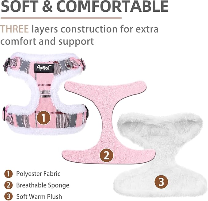PUPTECK Dog Harness and Leash Set Medium Sized, Step in No Pull Adjustable Puppy Cat Harness Reflective Pet Vest