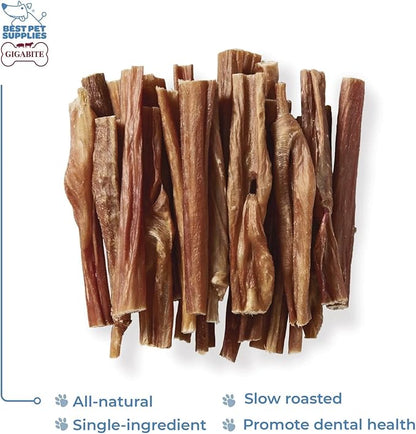 GigaBite Beef Esophagus Dog Treats - Natural Gullet Sticks for Dogs, High Protein Single Ingredient Dog Chews, Rawhide Free Dental Dog Treats for All Dog Breeds - Sticks (6 Inch), Pack of 25