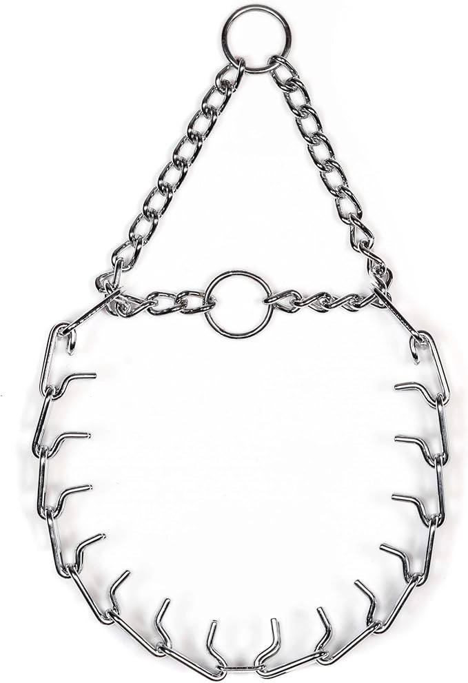 Herm Sprenger Chrome Plated Prong Dog Collar Ultra-Plus Pet Pinch Collar with Two O-Rings No-Pull Collar for Dogs Anti Pull Training Collar Made in Germany (20in x 3mm)