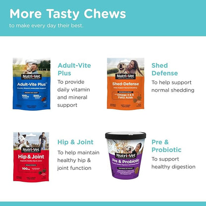 Nutri-Vet Pet-Ease Soft Chews for Dogs, Vet Formulated with Chamomile & Tryptophan to Soothe and Calm During Storms, Separation Anxiety, and Loud Noises, Dog Calming Supplement, 6.0 oz