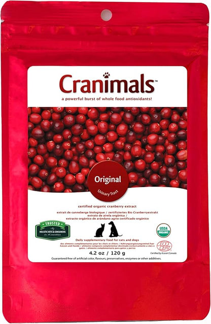 Cranimals Organic Cranberry Cat and Dog Supplement, Prevents UTIs, Incontinence and Struvite Stones, Replaces antibiotics.